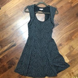 Black Crop Sleeve Skater Dress
